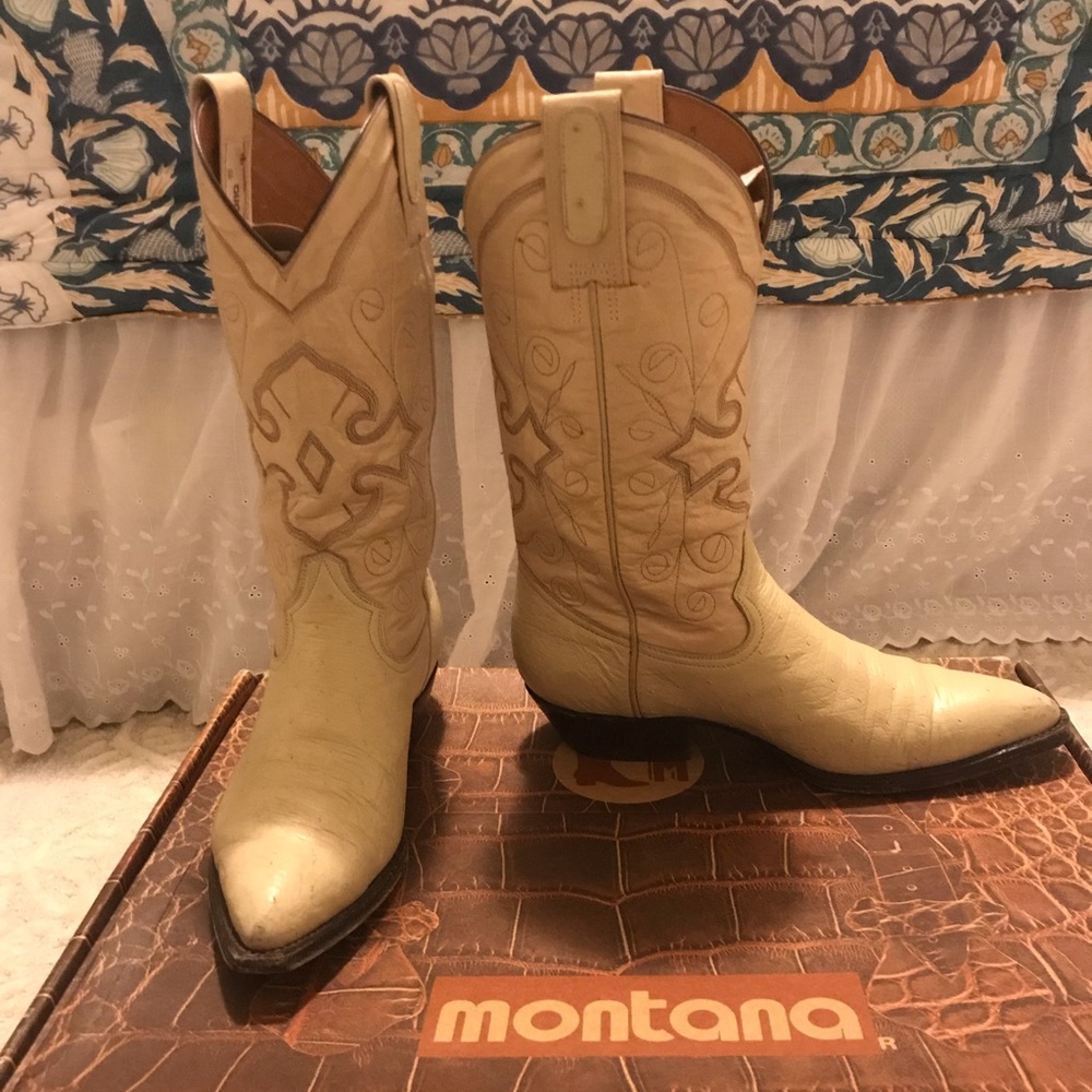 Montana Ostrich Cowboy Boots